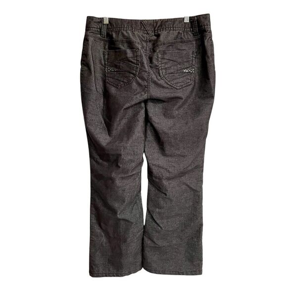 LANE BRYANT Corduroy Pants Boot Cut Bling Pockets Size 16 Petite Gray St… - Picture 2 of 8